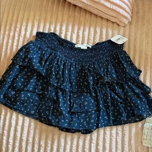 Altar'd State Midnight Blue Floral Mini Skirt